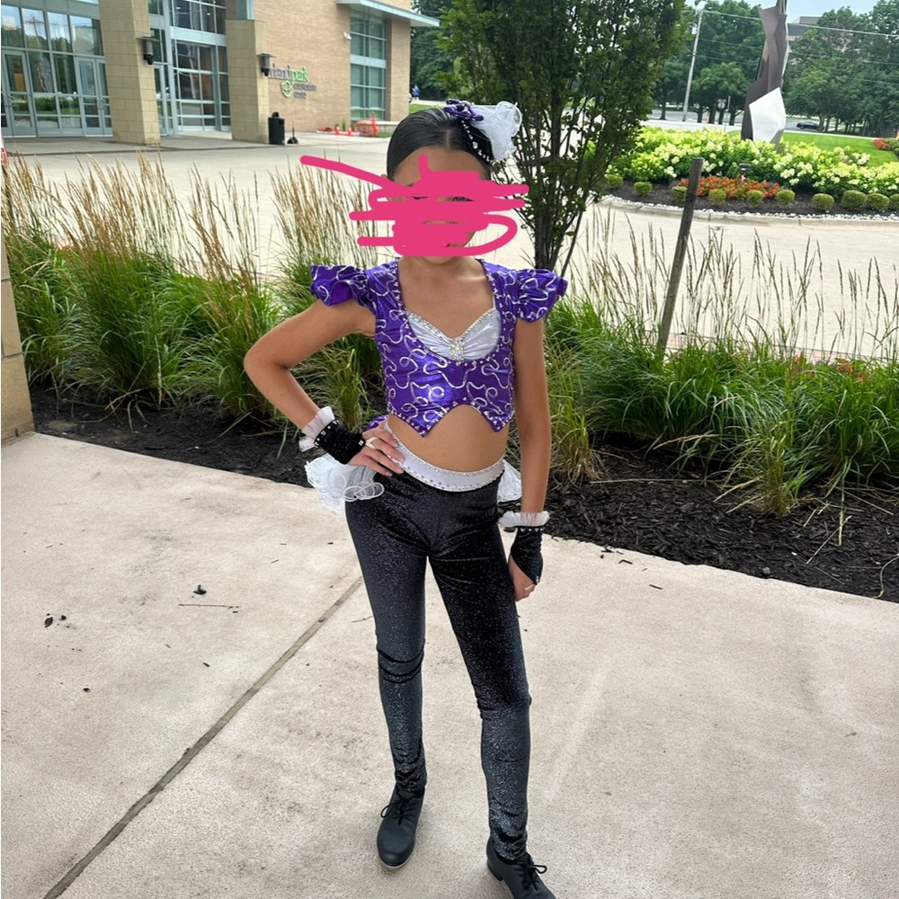 Purple and Black Kids Dance Costume